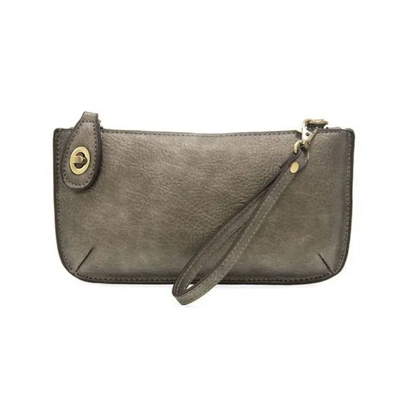 Joy Susan Mini Crossbody Wristlet Clutch Metallic Dark Chrome