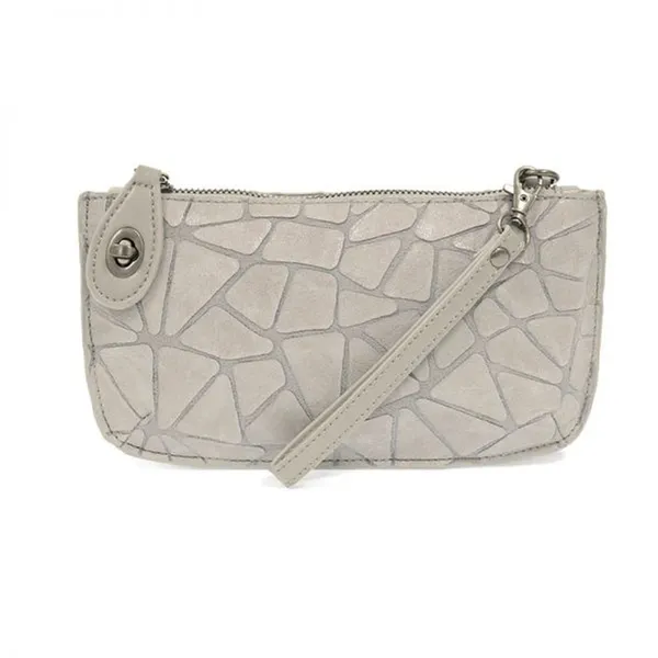 Joy Susan Geo Crossbody Wristlet Clutch Grey