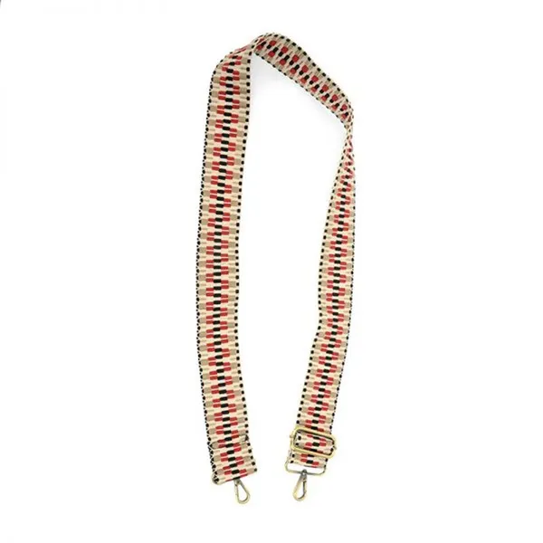 Joy Susan Guitar Strap Black / Natural / Red Embroidered