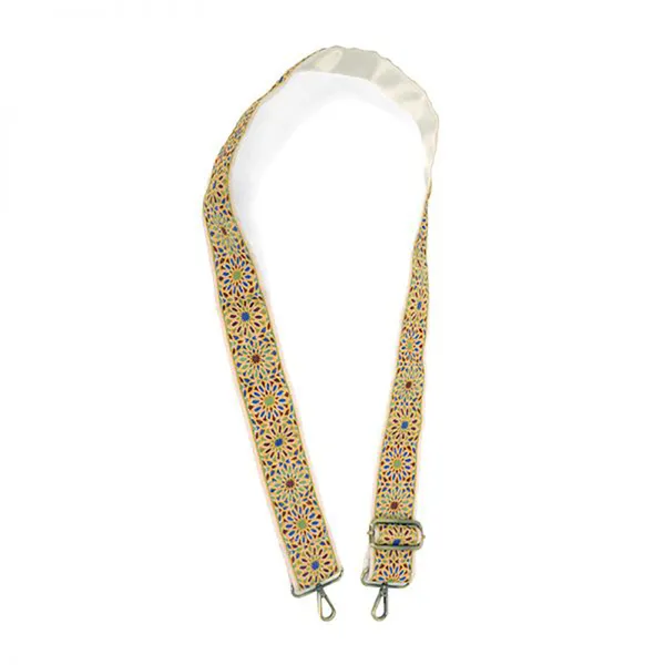 Joy Susan Guitar Strap Yellow Floral Embroidered