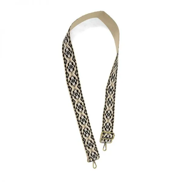 Joy Susan Guitar Strap Embroidered Black / Natural