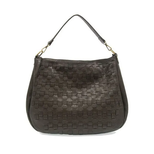 Joy Susan Kali Woven Slouchy Hobo Charcoal