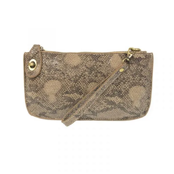 Joy Susan Python Mini Crossbody Wristlet Clutch Natural