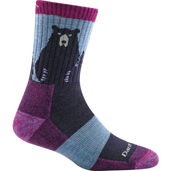 Darn Tough Women's Bear Town Micro Crew Lightweight Hiking Socks Purple