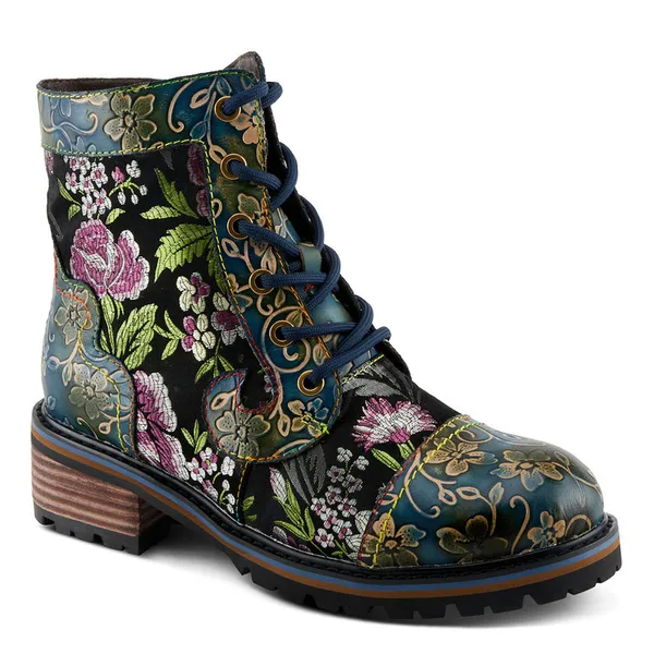 Spring Step L'Artiste Women's Fantastic Bootie Blue Multi