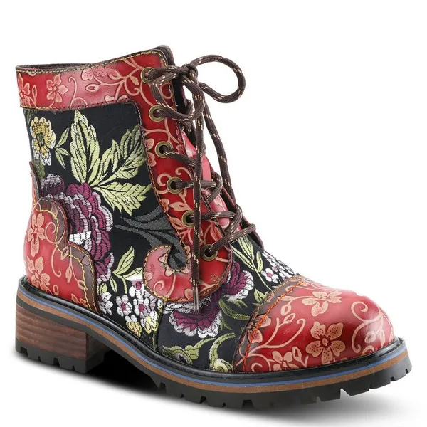 Spring Step L'Artiste Women's Fantastic Bootie Red Multi