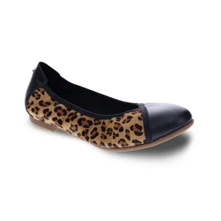 Revere Women's Nairobi Ballet Flat Leopard Black