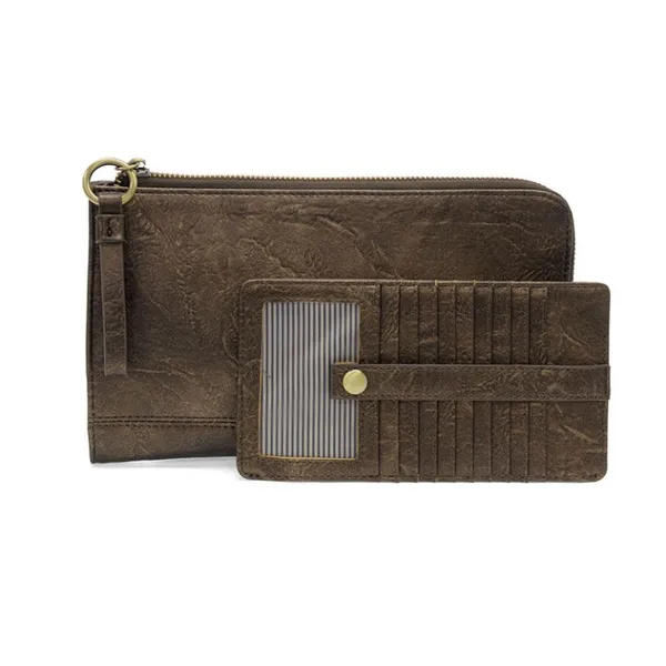 Joy Susan Karina Convertible Wristlet & Wallet Metallic Dark Bronze