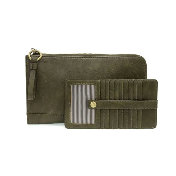 Joy Susan Karina Convertible Wristlet & Wallet Dark Olive