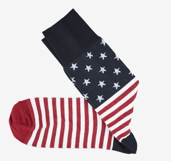 Johnston & Murphy Novelty Socks Navy / Red Flag