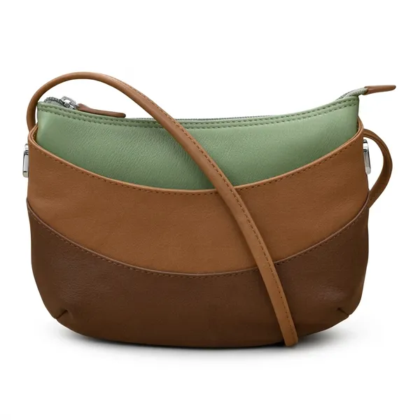 ili New York Round Zip Top Crossbody Sage Combo