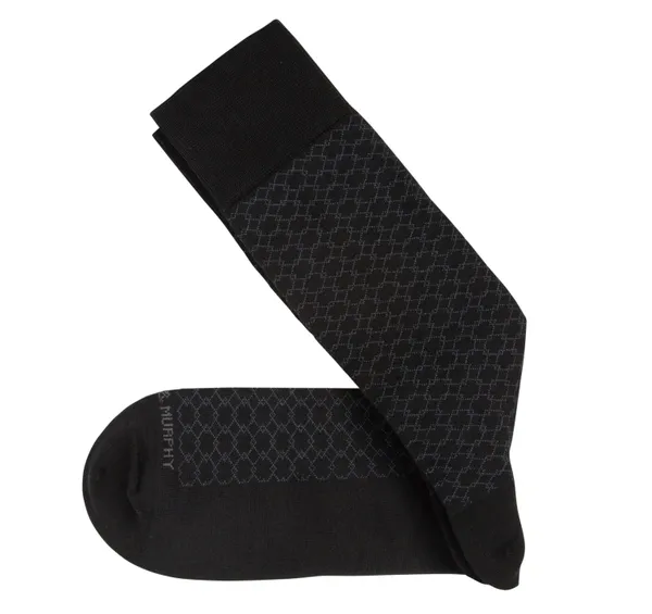 Johnston & Murphy Patterned Dress Socks Black