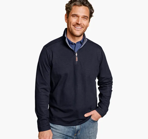 Johnston & Murphy Icon Reversible Quarter-Zip Navy/Storm