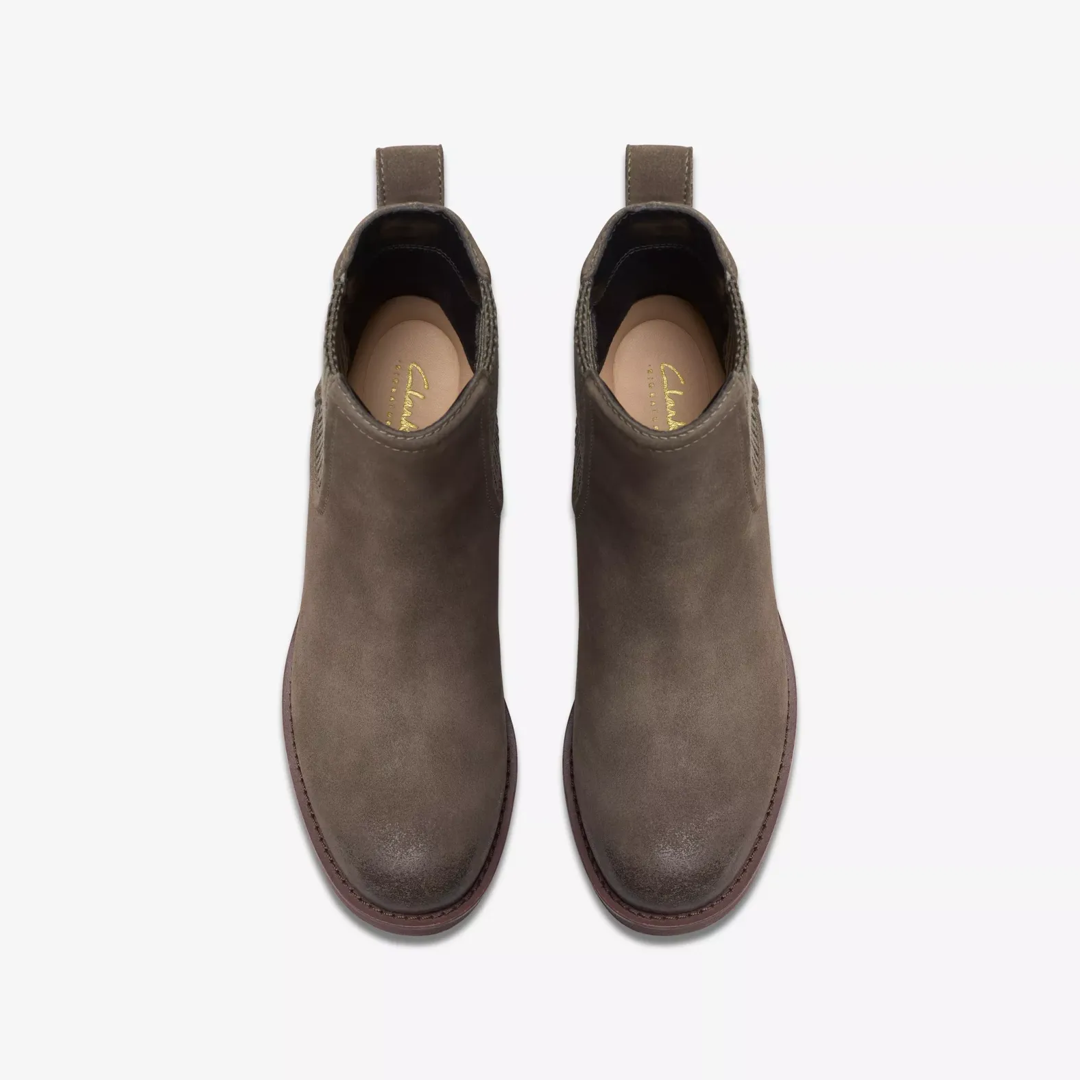 Clarks grey leather boots online