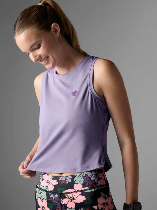 Rabbit Apparel EZ Crop Tank - women Chalk Violet