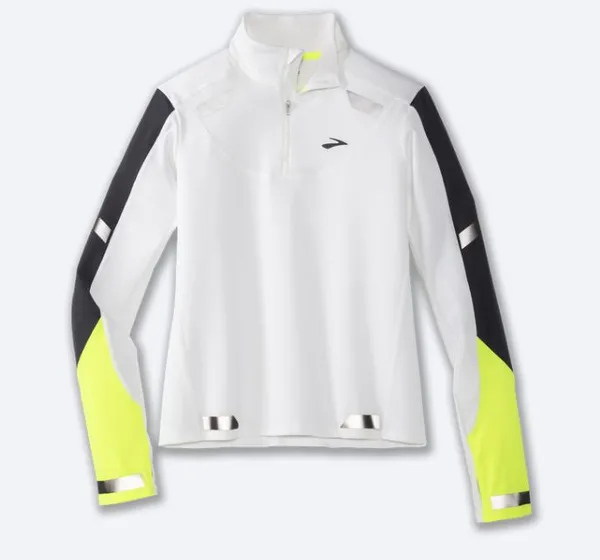 Brooks Women's Run Visible 1/2 Zip Black/Green/White
