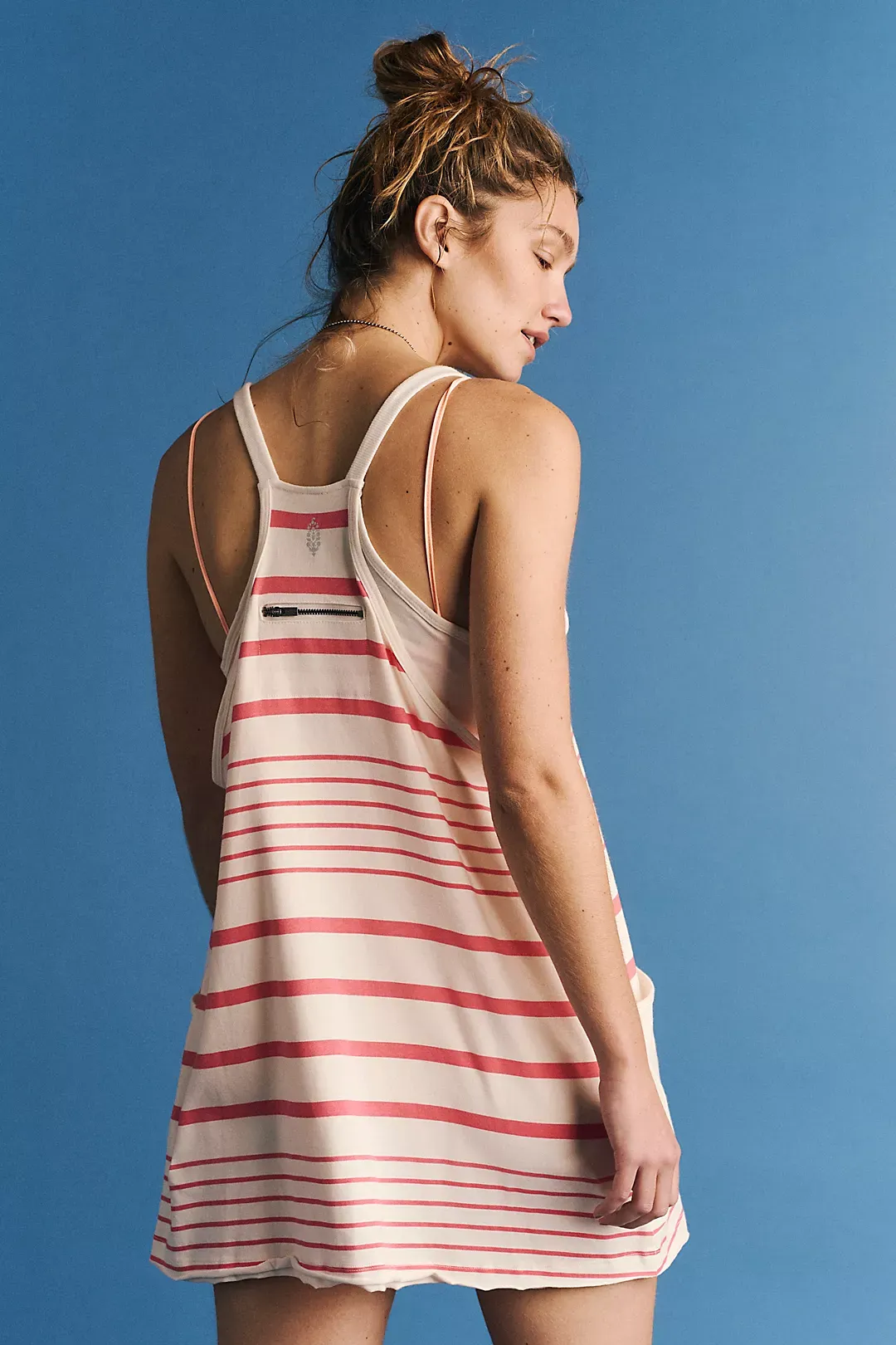 Free People Movement Hot Shot Mini Dress Spring Stripe Ivory
