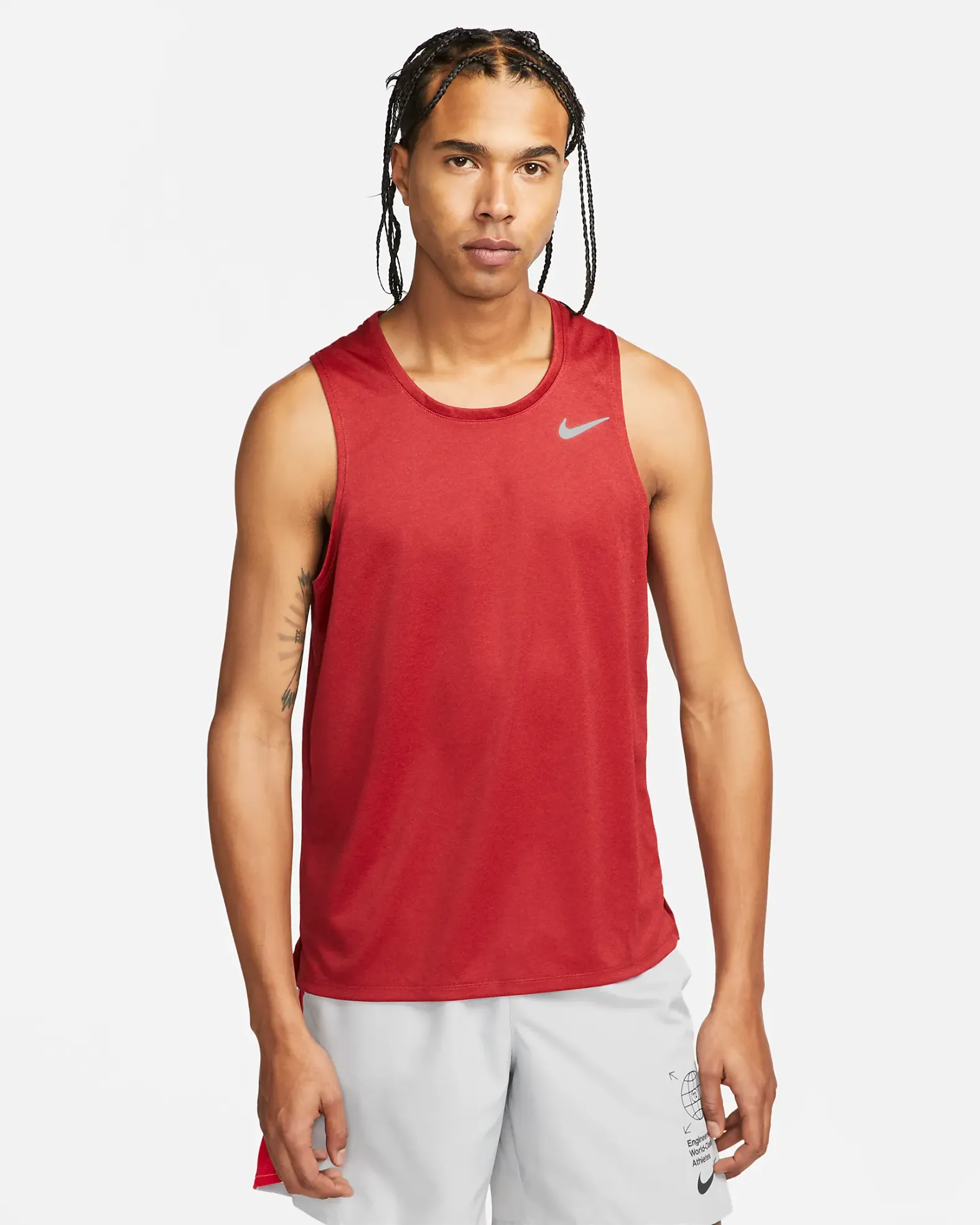 Nike Miler Dri FIT Running Tank University Red