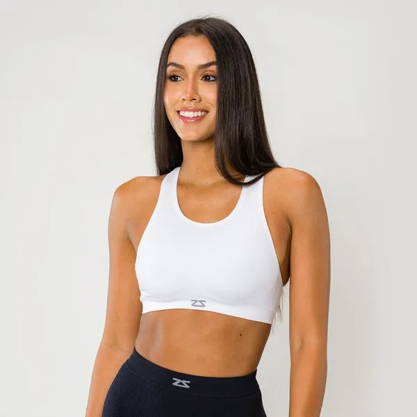 Zensah Seamless Running Bra White