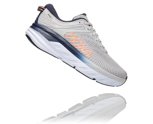 HOKA WOMEN'S BONDI 7 LUNAR ROCK / BLACK IRIS