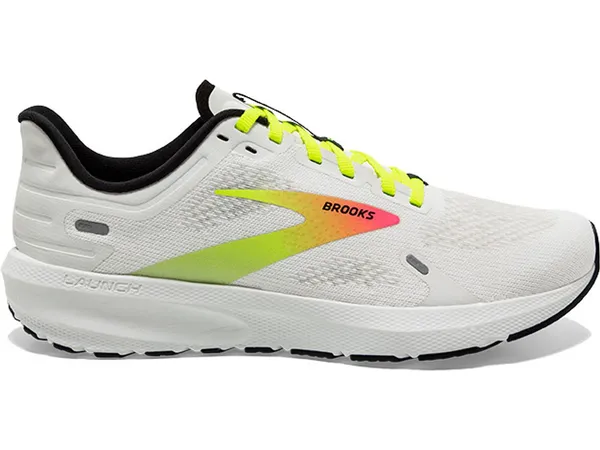 BROOKS WOMEN'S LAUNCH 9 WHITE/PINK/YELLOW