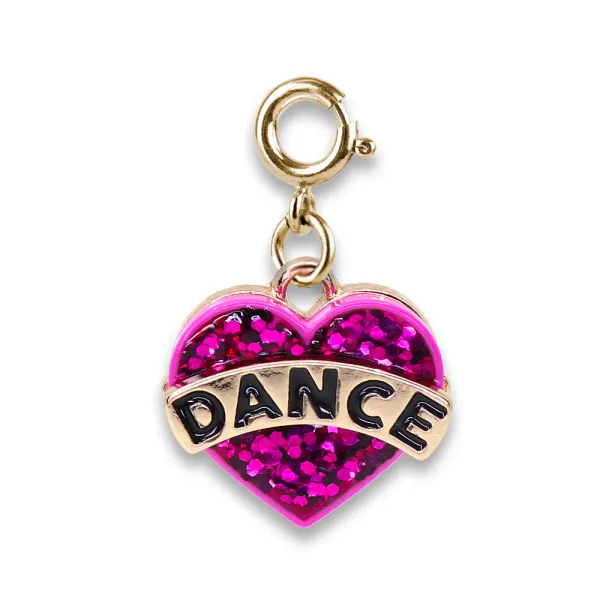 Charm It Gold Glitter Dance Heart Charm undefined