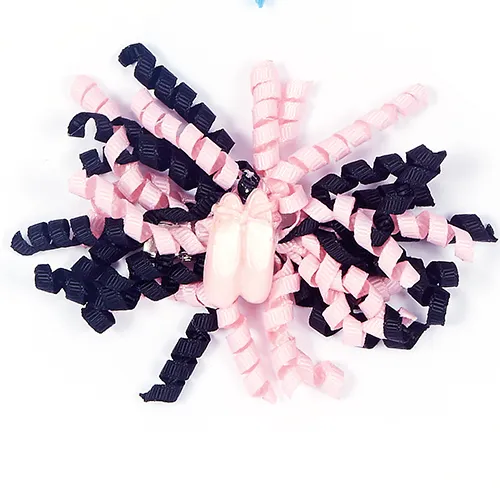 Dasha Designs Curly Ribbons Bow with Shoes Black/Pink