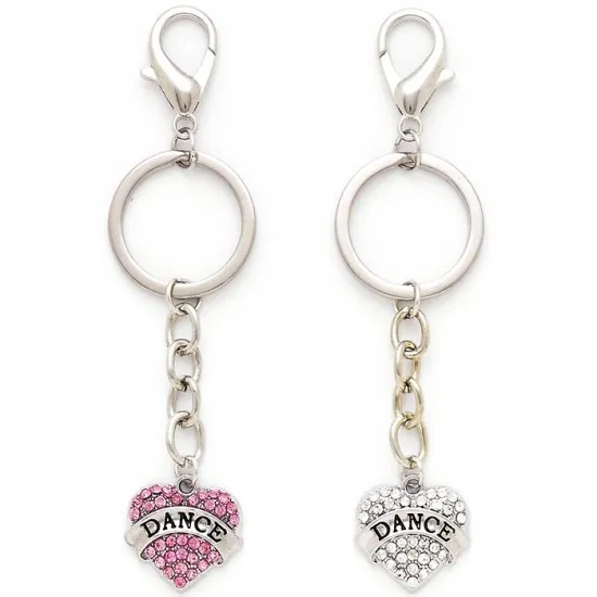 Dasha Designs Rhinestone Keychain Pink