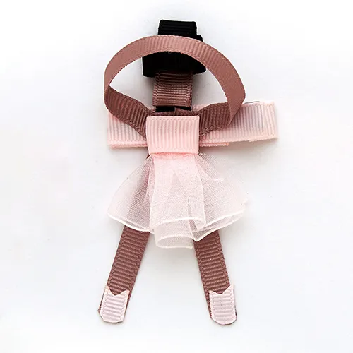 Dasha Designs Ribbon Ballerina Hair Clip Dark Skin