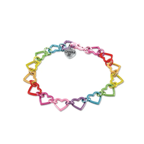 Charm It Rainbow Heart Bracelet