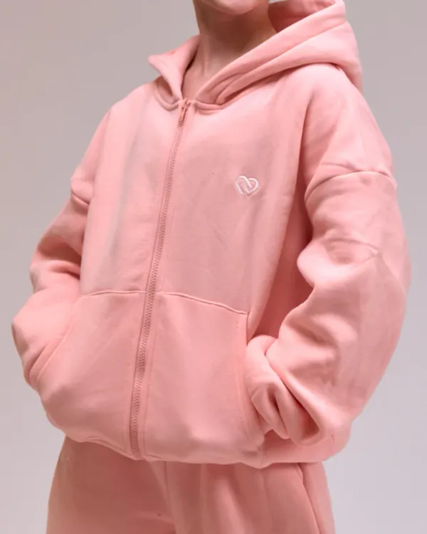 Claudia Dean Plush Zip Hoodie Ballet Pink