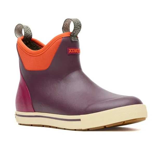 XtraTuf Camp Fleece Lined Ankle Deck Boot - Women's Fig / Neon Flare