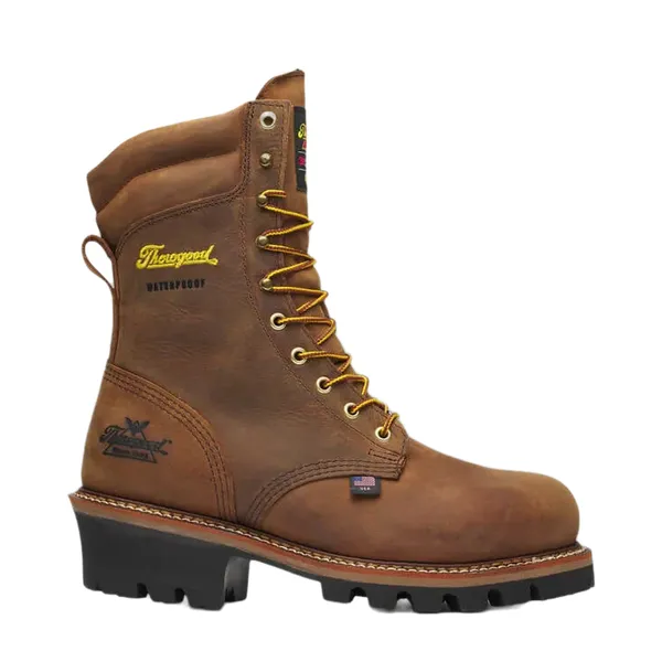 Thorogood Men's Logger Series – 9" Brown Trail Crazy Horse – Insulated – Waterproof (400g Insulation) CRAZY HORSE