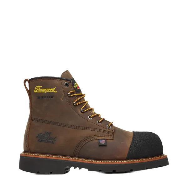 Thorogood Men's Hammerhead – 6" Crazy Horse Nano Toe – Black MAXWear 90 Outsole Crazy Horse