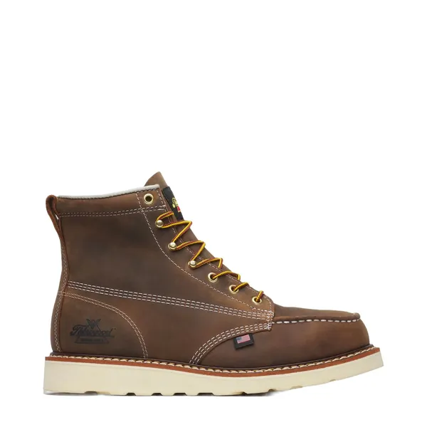 Thorogood Men's AMERICAN HERITAGE – 6" Steel Toe TRAIL CRAZY HORSE MOC TOE – MAXWEAR WEDGE CRAZY HORSE
