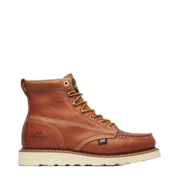 Thorogood Men's American Heritage – 6" Tobacco Moc Toe – MAXWear Wedge TOBACCO
