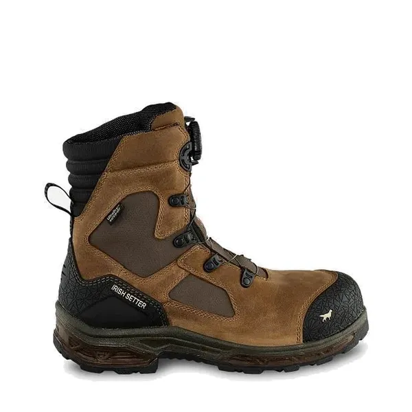 Irish Setter Men's Kasota BOA 8-inch Waterproof Leather and Insulated CSA Safety Toe Boot (400g Insulation) BROWN