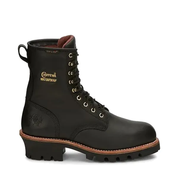 Chippewa Men's Paladin 8" Waterproof Insulated (400g) Steel Toe Logger BLACK OILED