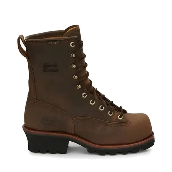 Chippewa Men's Paladin 8" Waterproof Steel Toe Logger BROWN