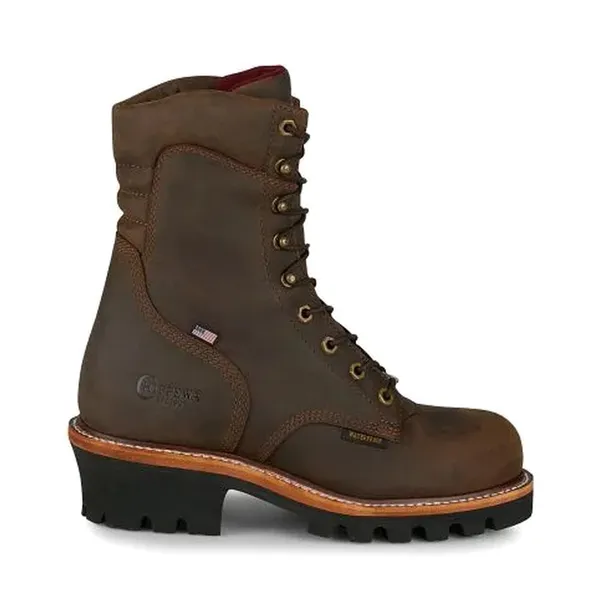Chippewa Men's Super Logger 9" Waterproof Steel Toe AGED BARK