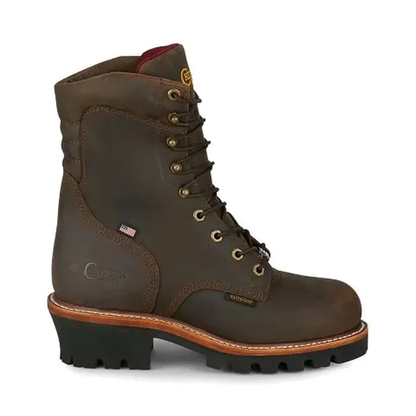 Chippewa Men's Super Logger 9" Waterproof Insulated (400g) Steel Toe AGED BARK