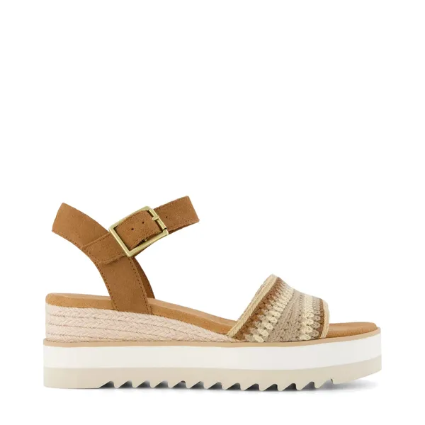 Toms Women's Diana Wedge Sandal ALMOND CROCHET/SUEDE