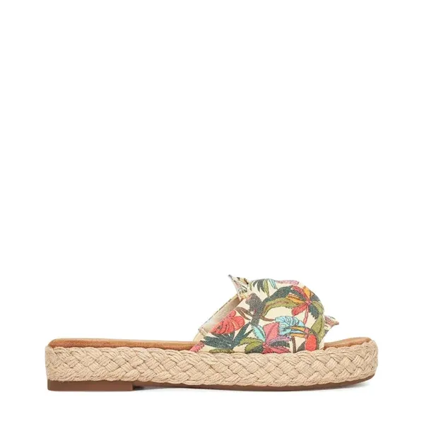 Toms Women's Abby Slide LIGHT ALMOND MULTI BIRDS OF PARADISE
