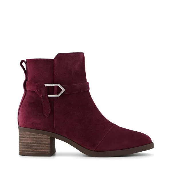 Toms Women's Delilah Buckle Ankle Boot DARK BURGUNDY SUEDE