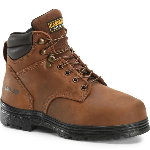 CAROLINA BOOTS CAROLINA MEN'S FOREMAN 6" BROAD STEEL TOE INTERNAL MET GUARD BROWN