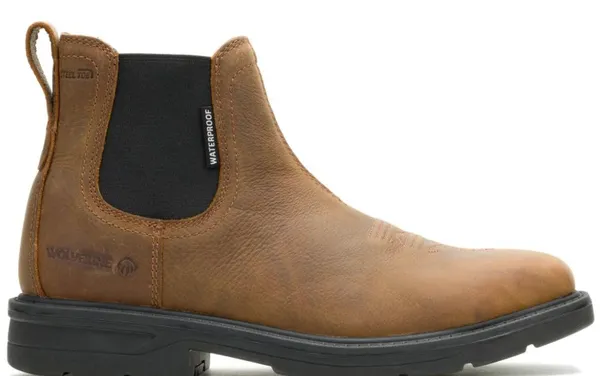 WOLVERINE WOLVERINE MEN'S RANCHER LEVEL WP STEEL TOE CHELSEA/SUDAN BROWN
