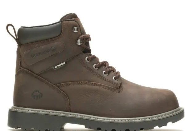 WOLVERINE WOLVERINE MEN'S FLOORHAND MET-GUARD WP 6 DARK COFFEE