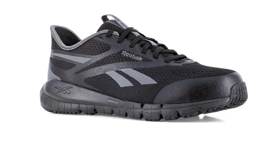 WARSON BRANDS REEBOK MEN'S SAFETY FLEX TRAINER SAFETY TOE WITH ELEVATED EASE ON/OFF - RB5121 BLACK
