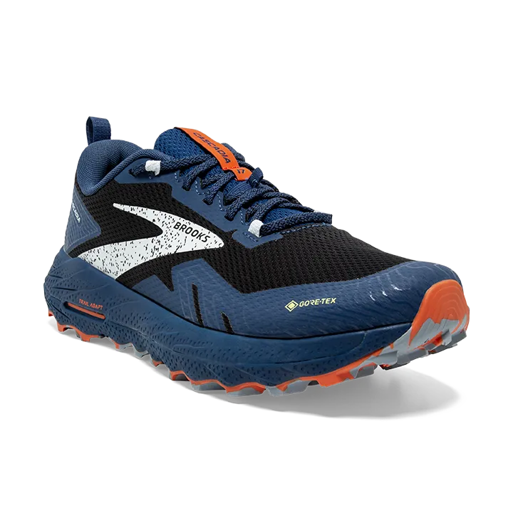 #17 Brooks Men's Cascadia 17 GTX Black / Blue / Firecracker