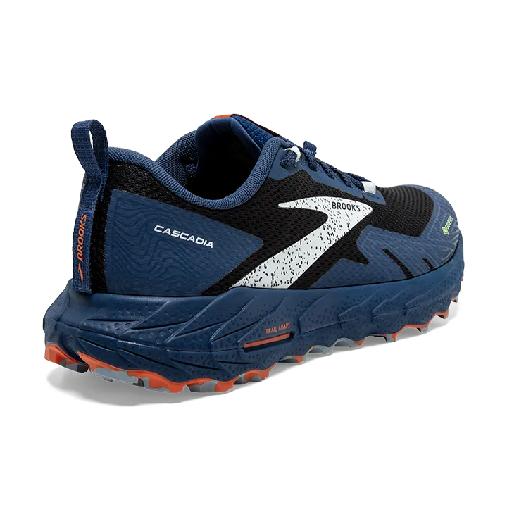 渓流 Brooks Men's Cascadia 17 GTX 062 Black/Blue/Firecracker